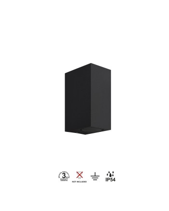 KANDANCHU * APLIQUE EXTERIOR CUAD. 2L*GU10 NEGRO